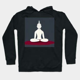 Illustration of a Buddhist Monk Meditating for Mental Clarity and Mindfulness Hoodie